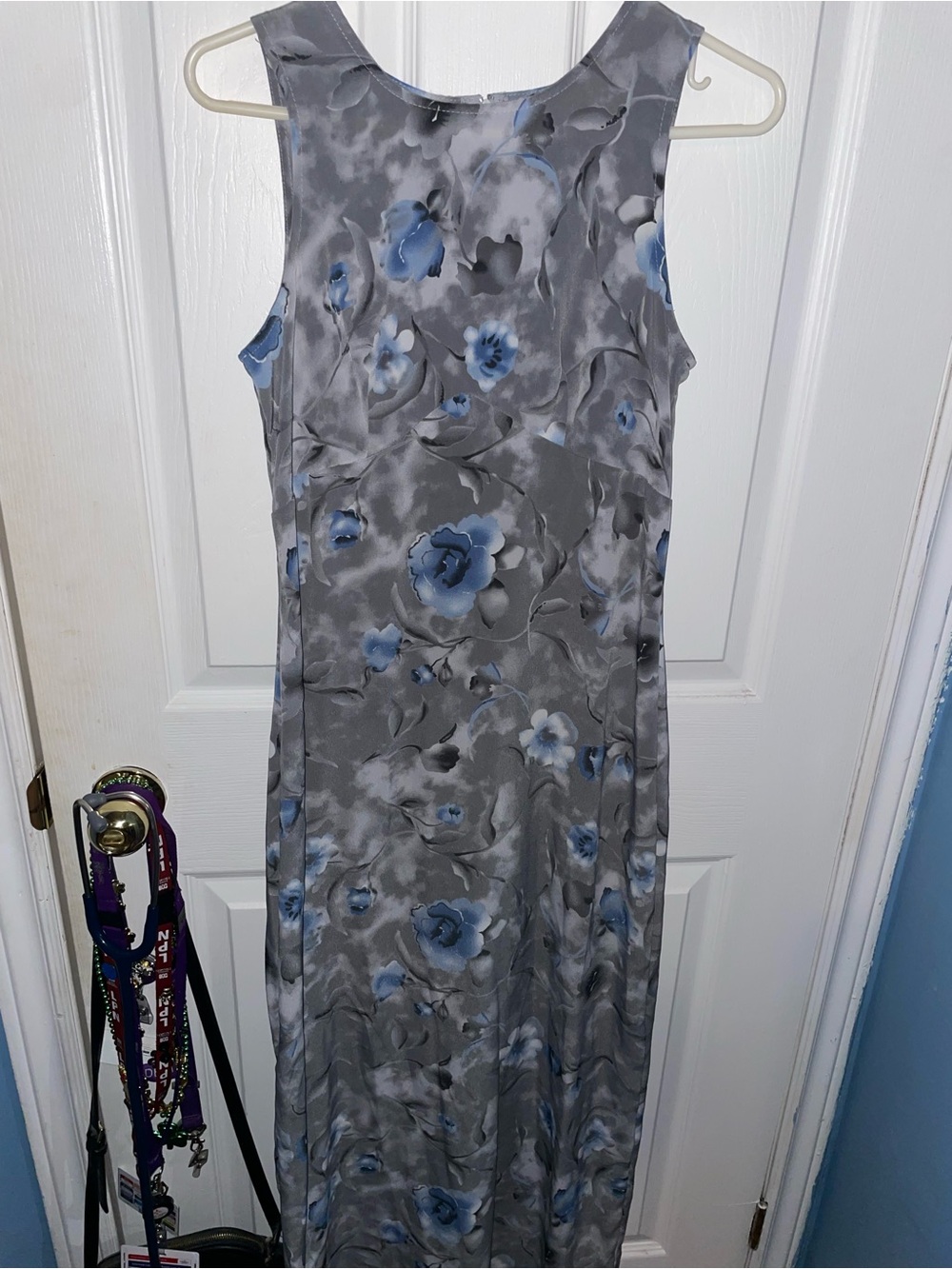 Gray Floral Maxi Dress